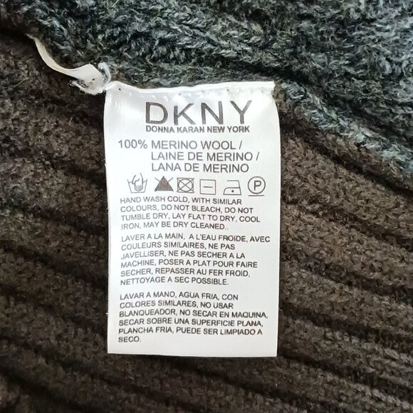 DKNY Mens 1/4 Zip Pullover Sweater Long Sleeve Collar Domes 100% Wool Sz XL Grey - Picture 5 of 8